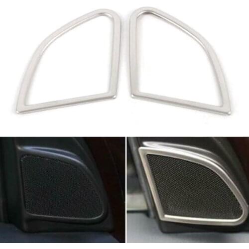 2Pcs Car Door Audio Speaker Trim Cover Decoration For Volvo XC60 2009 2010 2011 2012 2013 2014 2015 2016 2017