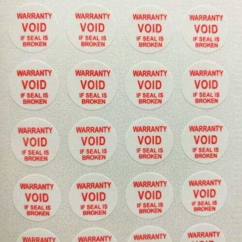 2000pcs WARRANTY VOID IF SEAL IS BROKEN sticker 12mm x 12mm / 0.47'' x 0.47