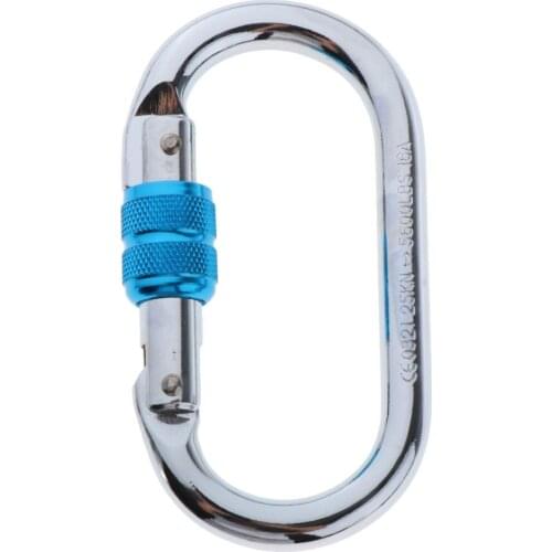 25KN Aluminum Screw Locking Carabiner O-Ring Key Chain Clip Snap Hook for Clibming Yoga Hammock Swing Camping Hiking