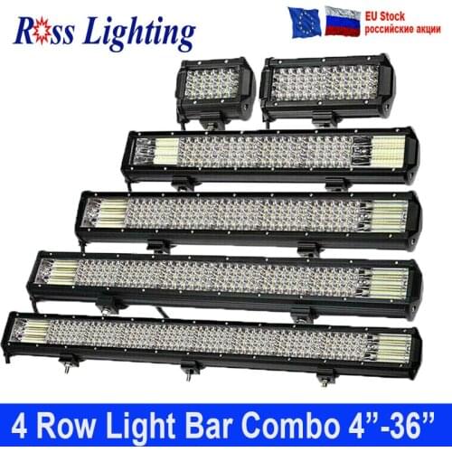Quad Row 4 - 36" Offroad LED Work Light Bar 20/23inch LED Bar Combo for Truck Car 4WD 4x4 Tractor ATV LED Light Bar 12V 24V