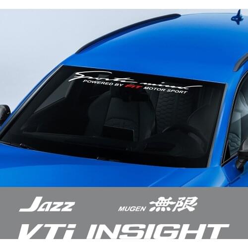 Car Front Rear Windshield Decals For Honda Fit Insight Jazz Mugen SI RR Type S Windscreen Vinyl Decor Stickers Auto Accessories