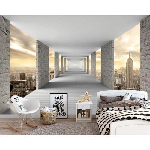 Beibehang Custom wallpaper photo Modern stylish geometric architecture urban decoration TV background wall 3d wallpaper