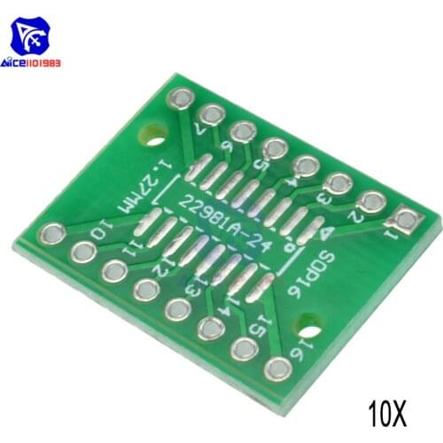 Diymore 10PCS/Lot SOP16 SSOP16 TSSOP16 to DIP16 0.65/1.27mm IC Adapter Module PCB Board