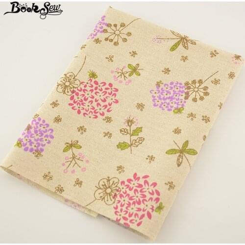 Booksew Home Textile Cotton Linen Fabric Printed Flower Design Sewing Material Tablecloth Pillow Bag Curtain Cushion Zakka CM