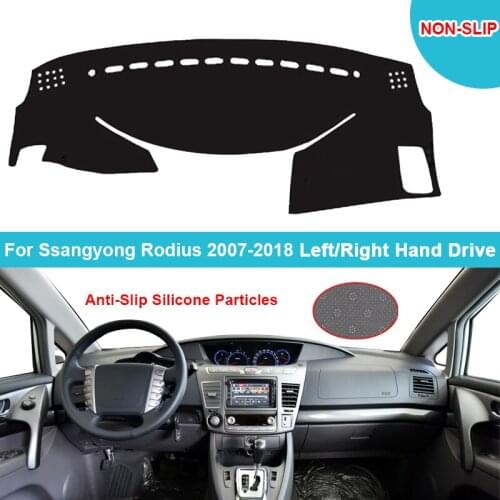Flannel Suede Polyester Car Dashboard Cover For Ssangyong Rodius 2007-2018 Dashmat Carpet Cape Car Rugs Anti Slip Dashboard mat