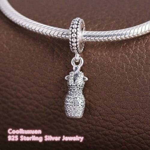 2019 Mothers Day Gift Dazzling Dress Hanging Charms Original 925 Sterling Silver CZ Pave Dress Dangel Fits Pandora bracelets