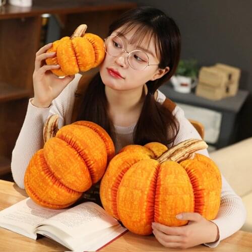 1pc 15CM Simulation Pumpkin Plush Toy Stuffed Soft Vegetable Doll Sofa Cushaw Pillow Kids Halloween Christmas Gift Home Decor