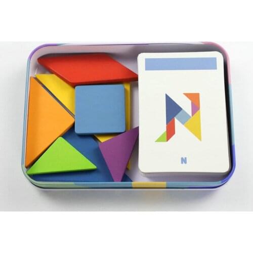 Geometric solids puzzle Iron box jigsaw puzzle Intelligence game Childrens puzzles toys Montessori education puzzles toys gifts