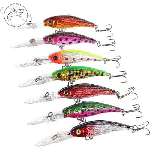 Artificial Minnow Simulation Crank 7pcs/set 10.1cm/7.6g Plastic Hard Bait Bionic Bait With Sharp Hook Anti-corrosion Waterproof