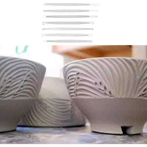 Ceramic Pottery Polymer Clay Ribbon Sculpting Tool Kit Stainless Steel Aluminum Carving Wire End Loop Ribbon Detail Texture Tool