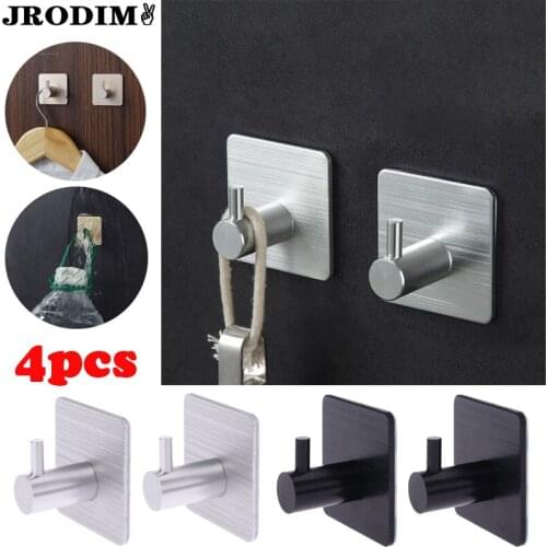 Aluminum Alloy High-end Hooks Self Adhesive Clothes Hange Bags Key Rack Kitchen Towel Hange Holder Bathroom Accessory Organizer