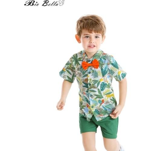 Boy Kids Summer Clothes Greeen Fashion Party Birthday Children Boys Clothing Set Baby 2020 Boy Summer Clothes Bebes Boy Outfits