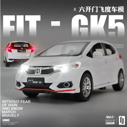 1: 32 Honda Fit Simulation Alloy Car Model Six Door Sound and Light Childrens Toy Car Model Boys Birthday New Year Gift