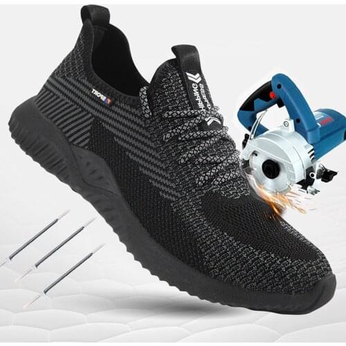 Mens Puncture Proof Safety Shoes Construction Shoes Steel Toe Cap Work Boots Shoes Breathable Hiking Shoes Protective Shoes