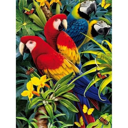 Bird Parrot Animal DIY Embroidery 11CT Cross Stitch Kits Craft Needlework Set Printed Canvas Cotton Thread Home Sell