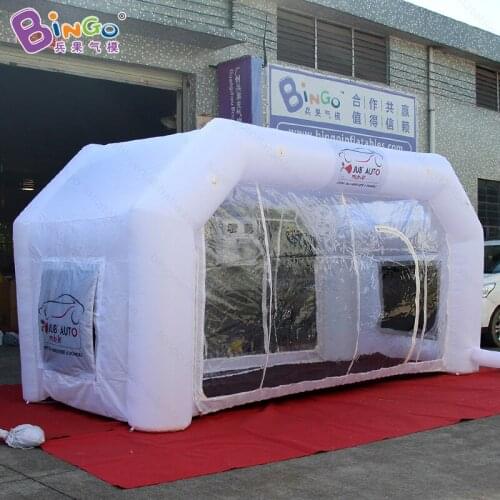Customized white color 5X2.4X2.5 meters inflatable paint room hot sale air blown paint mixing room toy tents