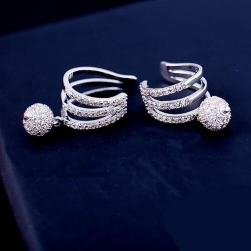New Simple Clip Earrings Circle Ball Small Earring For Women Earring Girls Lady Fashion Jewelry Pendiente Zk45