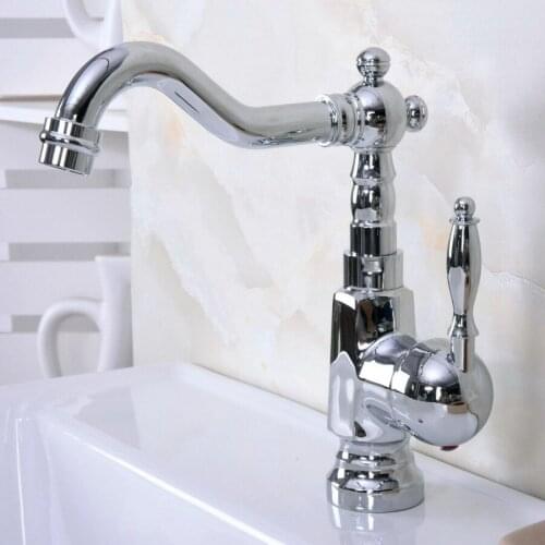 Polished Chrome Basin Sink Faucet Bathroom Basin Mixer Single Handle Mixer Tap Kna926