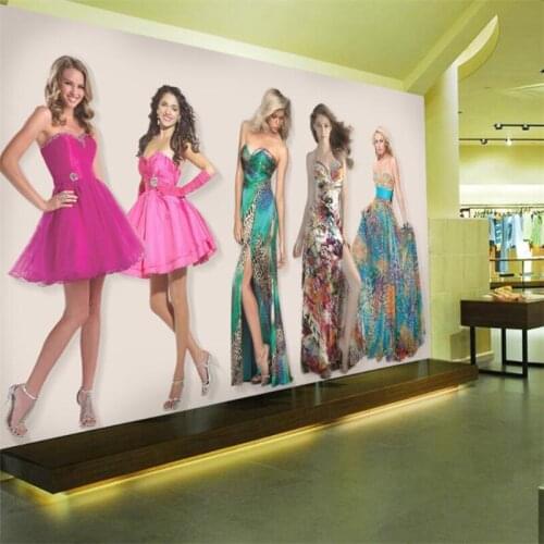 Beibehang Custom 3d wallpapers modern sexy beauty clothing shop masks murals backdrop decorative painting