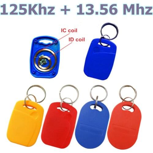 5Pcs EM4305 T5577 UID Dual Chip RFID Card 125KHz 13.56MHz Writable Token Keyfob Rewritable Changeable Access Control System