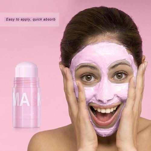 Rose Mask Stick Cleaning Mud Mask Oil Control Eggplant Acne Clearing Solid Mask Cleansing Mask Blackhead Fine Pores Mask 40g