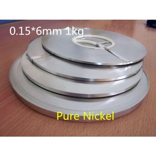 High quality! Pure nichel 99.96% Battery pure nickel strip cell connector battery pure nickel plate 0.15*6mm 1.0kg