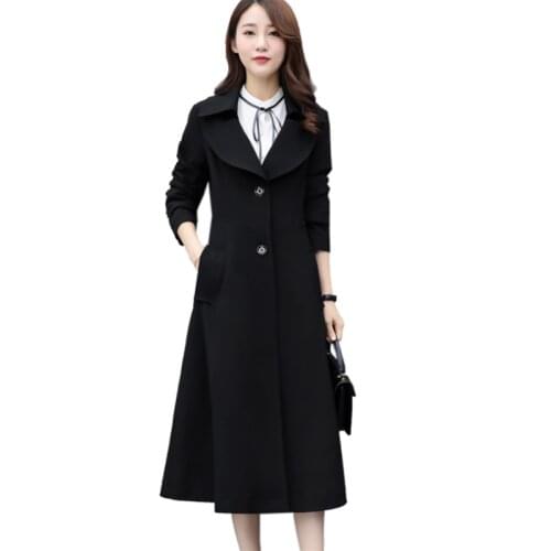 Autumn New Plus Size 6XL Womens Windbreaker Fashion Slim Long Womens trench coat Female Thin Single-Breasted overcoat spring