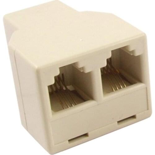 1pcs High Quality RJ11 4 Pins Female 1 to 2 Telephone Splitter Connector Adapter