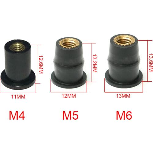 10 M4 / M5 / M6 motorcycle rubber well nuts sun blind windscreen fairing riding accessories fasteners Motorcycle decoration