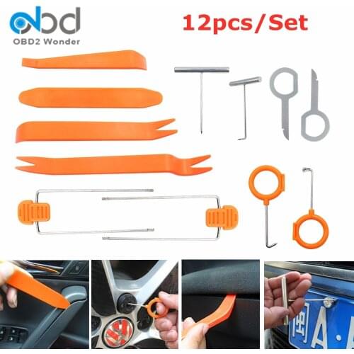 12pcs/Set Car Door Clip Panel Remover Tool Radio Dash Trim Audio Installer Pry Hand Tool For BMW E90 E60 E46 F01 F10 F20 F30 F15