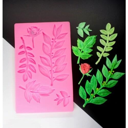3D Leaf Flower Lace Silicone Fondant Chocolate Aroma Stone Ornaments Resin Sugarcraft Mold For Pastry Cup Cake Decorating