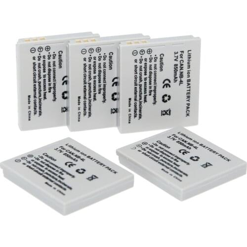 5pcs/lot NB-4L NB4L NB 4L Battery for Canon IXUS 50 55 60 65 80 75 100 I20 110 115 120 130 IS 117 220 225 230 255 HS SD780 SD960