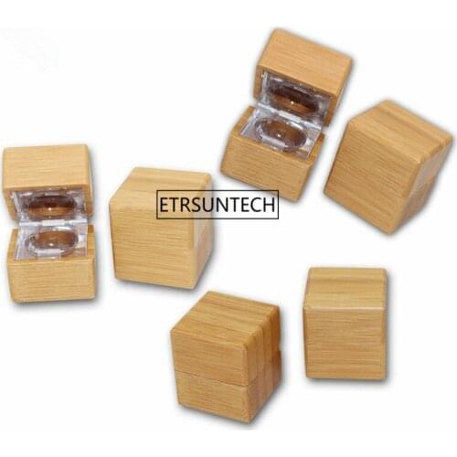 50pcs 5g Natural Bamboo Eye Cream Subpackage Jar Plastic Mini Square Eye Shadow Vial Cosmetic Refillable Bottle F3692