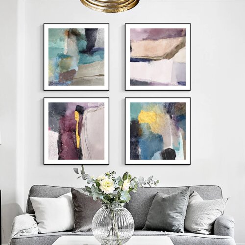 Colorful Ink Irregular Splicing Abstract Wall Art Pictures Canvas Painting Nordic Posters for Living Room Bedroom Aisle Decor