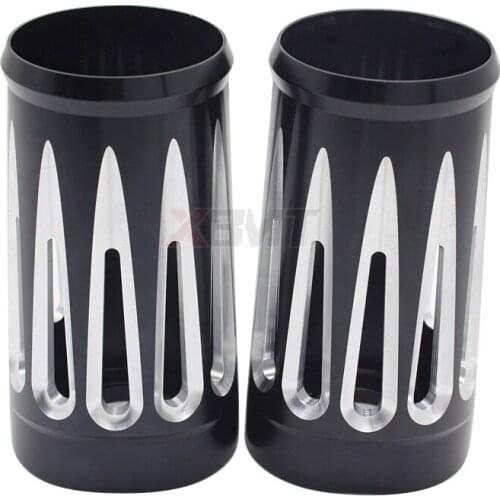 Motorcycle CNC Aluminum Edge Cut Front Fork Boot Slider Covers For Harley Touring Street Electra Glide Road King