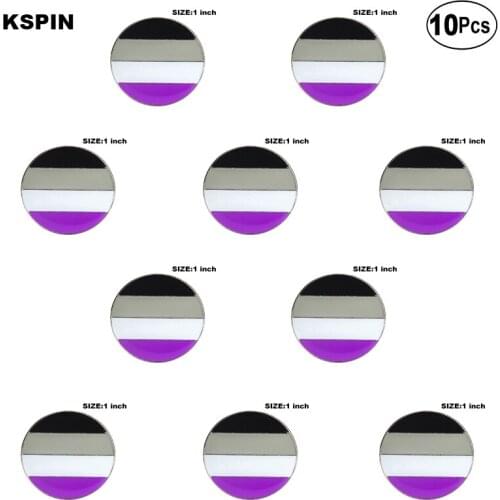 Asexual Pride Lapel Pin Flag badge Brooch Pins Badges 10Pcs a Lot