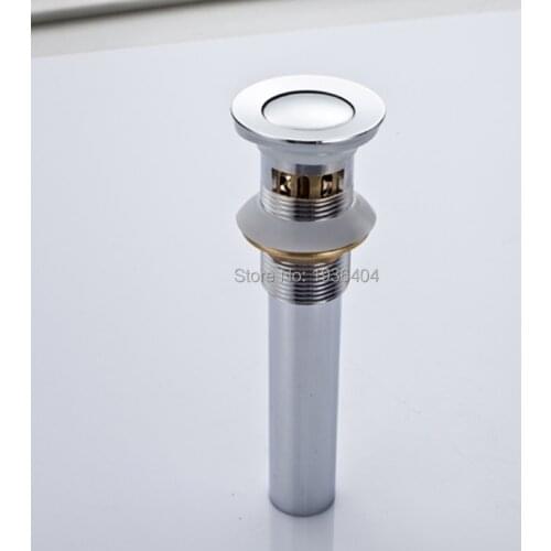 Free Shipping Basin Sink Chrome Pop Up Drain Clic-clac Basin Sink Strainer with Overflow Kitchen Waterlet PD806