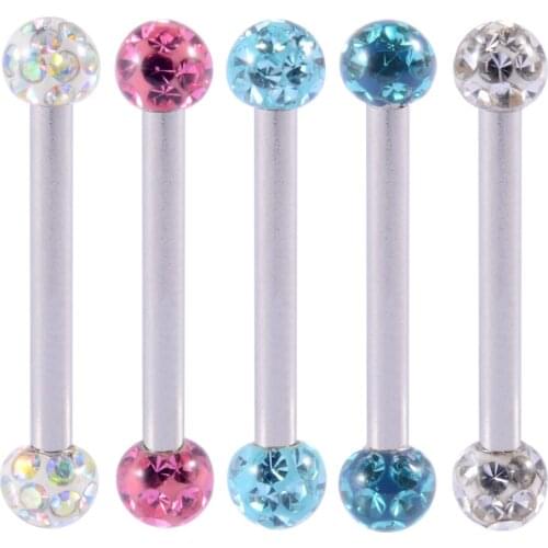 CHUANCI 1PC Crystal Tongue Ring Nail Ear Bone Stud Rhinestones Women Stainless Steel Body Nipple Piercing Body Jewelry