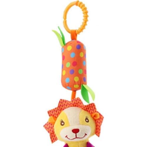 Baby Hanging Rattle with Teether Crib Decoration Plush Animal Toy Hanging Wind Chime for Stroller Accessories