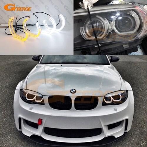 For BMW 1 Series E82 E88 E87 E81 Excellent Ultra bright Day Light turn signal light DTM M4 Style LED Angel Eyes halo rings