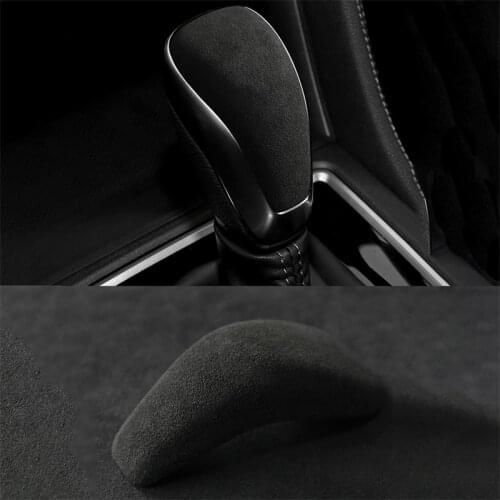For Subaru Forester 2019 2020 2021 Gear Shift Handle Sleeve Cover Interior Trim Turn Fur Alcantara Car Accessories