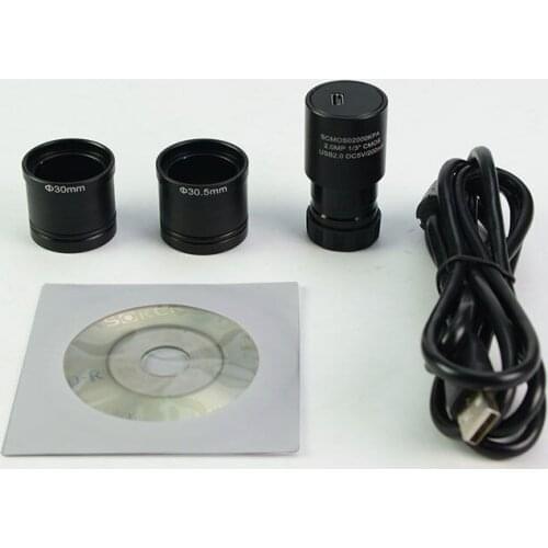 1/3" HD USB 2.0MP CMOS Measuring Camera 23.2mm Electronic Digital Eyepiece Microscope with 30 & 30.5mm Ring Adapter