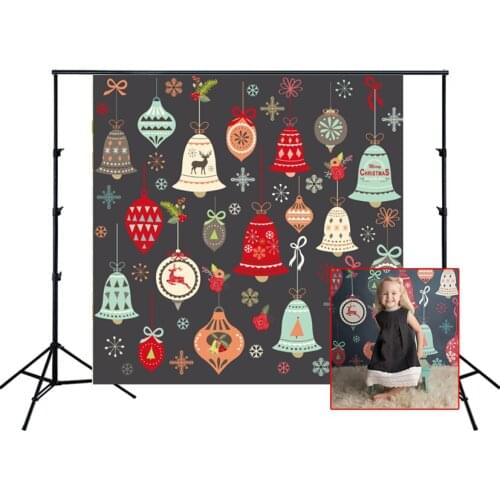 HUAYI Photography Backdrop Newborns Child Baby Birthday Photobooth Background Christmas Bell Holiday Family Backdrops XT-4753