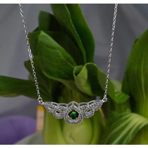 Guarantee Plain 925 Sterling Silver, Cubic Necklace, 4.4 g, NE3329