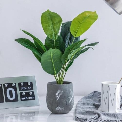 Artificial Plant Bonsai Green Leaf DIY Home Office Christmas Decoration TV Cabinet Decoration Fake Flower Craft Wedding Flower