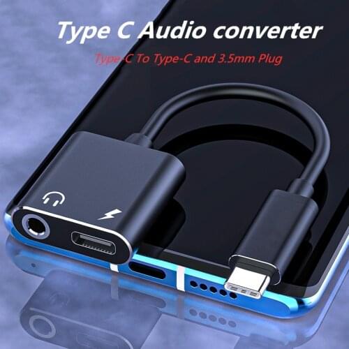 Type C To 3.5mm Jack Usb-C Cable Adapter 3.5mm AUX Earphone + Type-C Charging Converter For Huawei Xiaomi