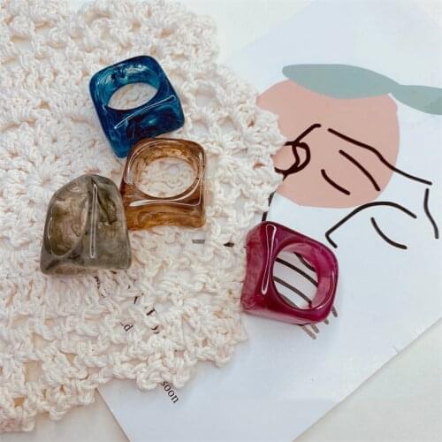 10pcs inner size17mm geometric Resin Ring Cute finger Rings For Women man Jewelry europe fashion trendy 2020wholesale