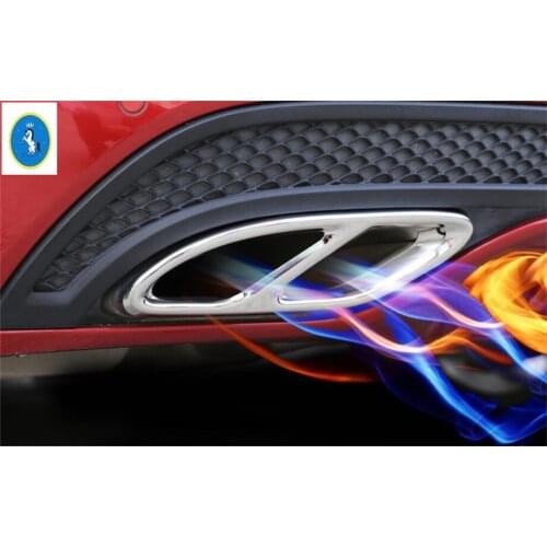 Yimaautotrims Rear Tail Throat Exhaust Pipe Muffler Cover Trim Fit For Mercedes-Benz A Class W176 B Class W246 2015 2016 2017