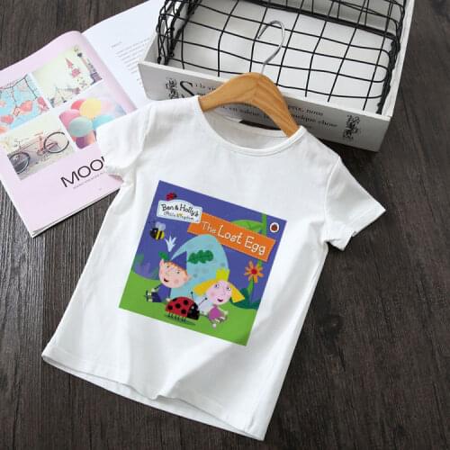 Summer Three-color Baby Cute T-Shirt Kids Clothes Ben And Holly Kingdom Cartoon Design T Shirt Boys/Girls Casual Tops Childrens