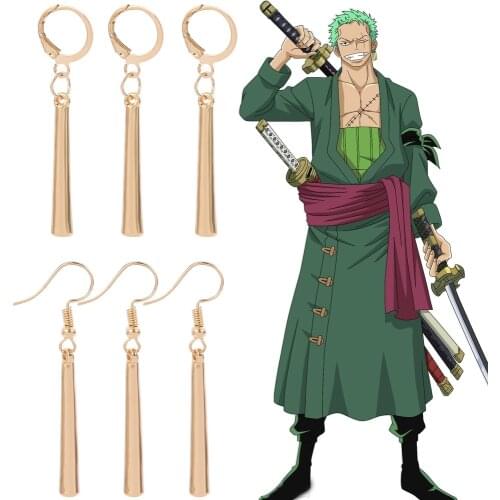 Hot-selling Japanese Anime Sauron Earrings Ear Clips Earrings Zoro Rose Gold Ear Hook Cosplay Jewelry for Men Women